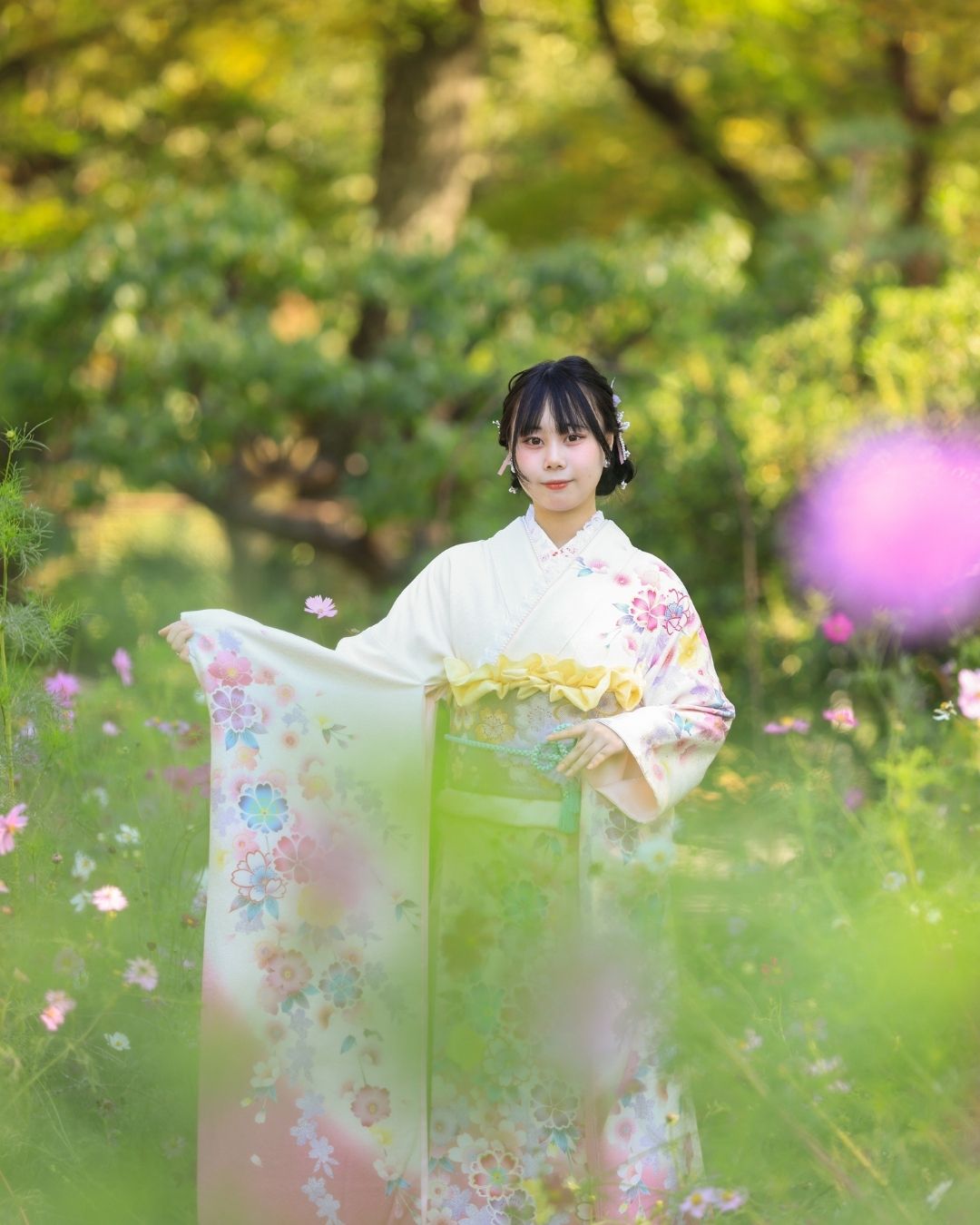 成人式　前撮り　住吉公園